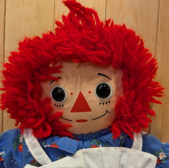 PlaysKool 1987 Raggedy Ann Doll with Red Hair and Blue Dress 12" Tall - Picture 3 of 6